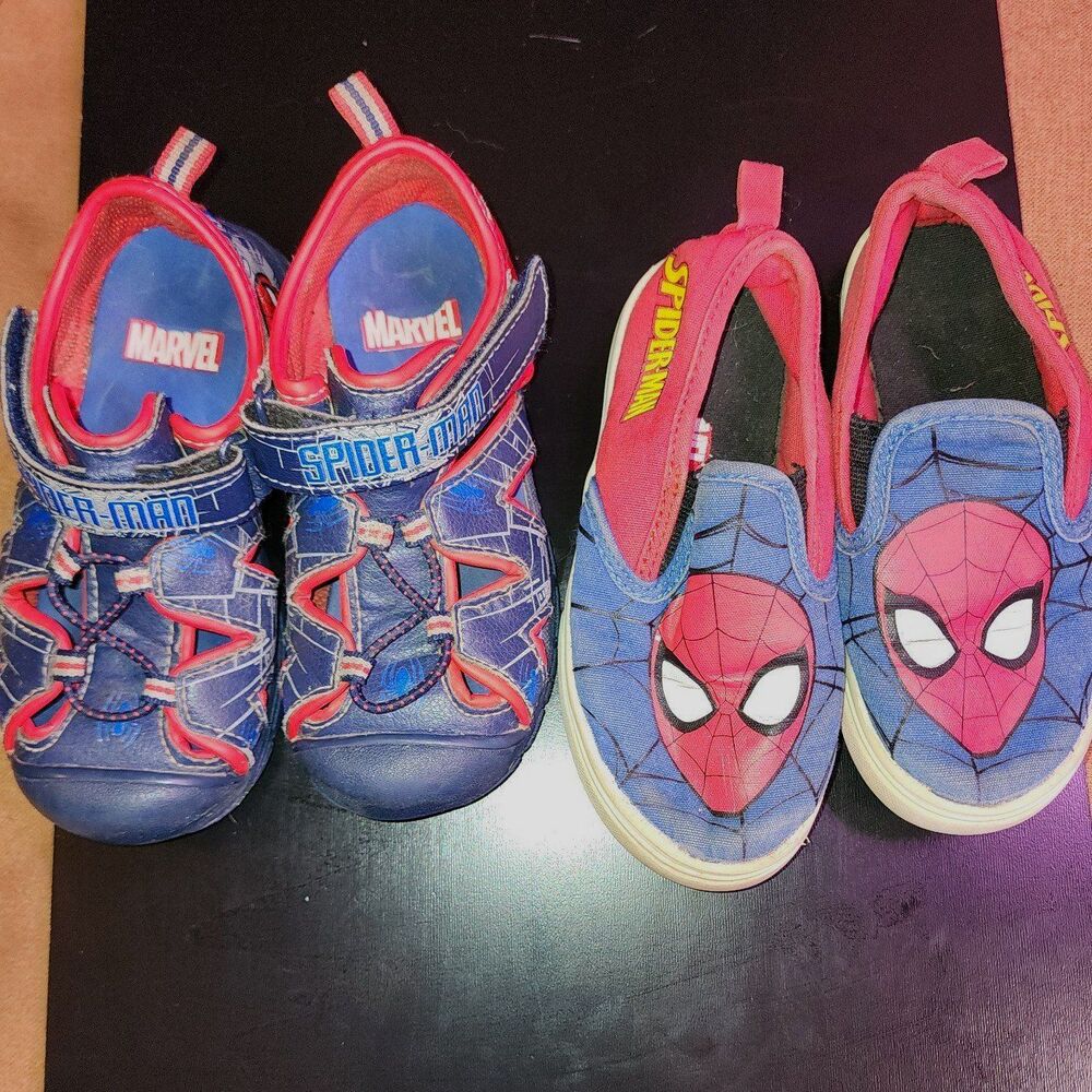 Boys Spider man shoes - 2 pair size‎ 10